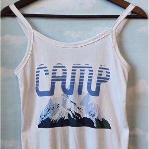 Mountain Graphic Tank Top * Upcycled Ribbed Tank * CAMP